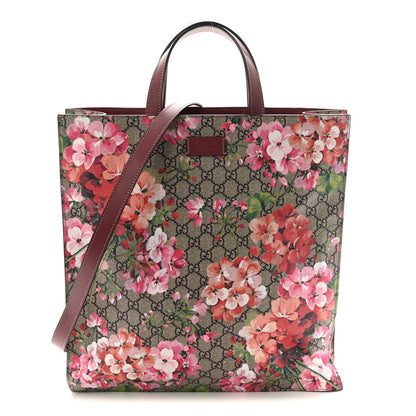 Soft GG Supreme Monogram Blooms Vertical Tote Beige Multicolor Dry Rose