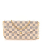 Damier Azur Pochette Felicie Chain Wallet Rose Ballerine