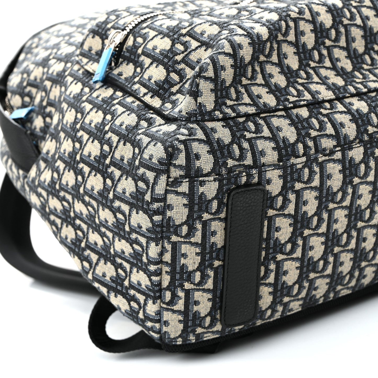 Oblique Calfskin Rider Backpack Beige Black