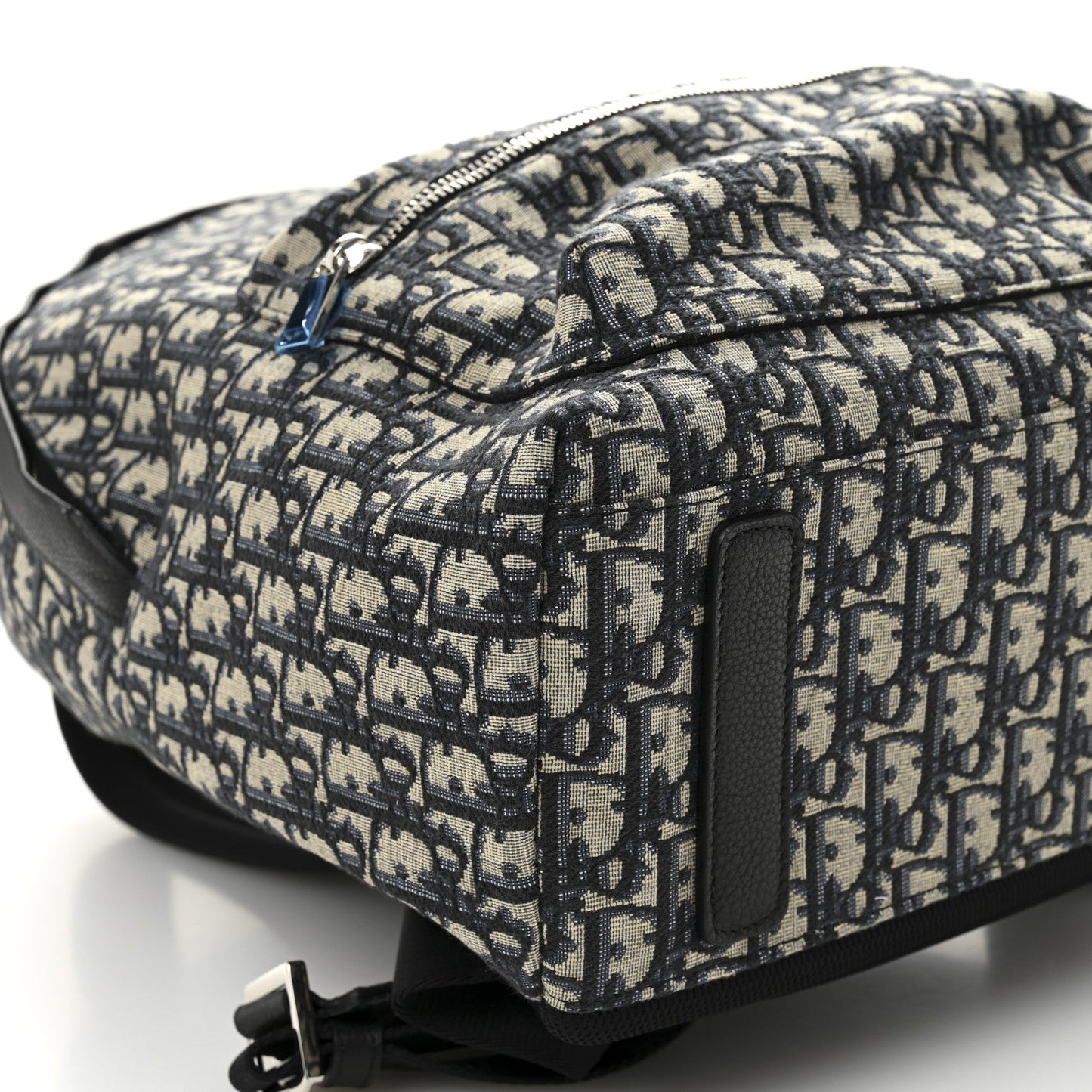 Oblique Calfskin Rider Backpack Beige Black