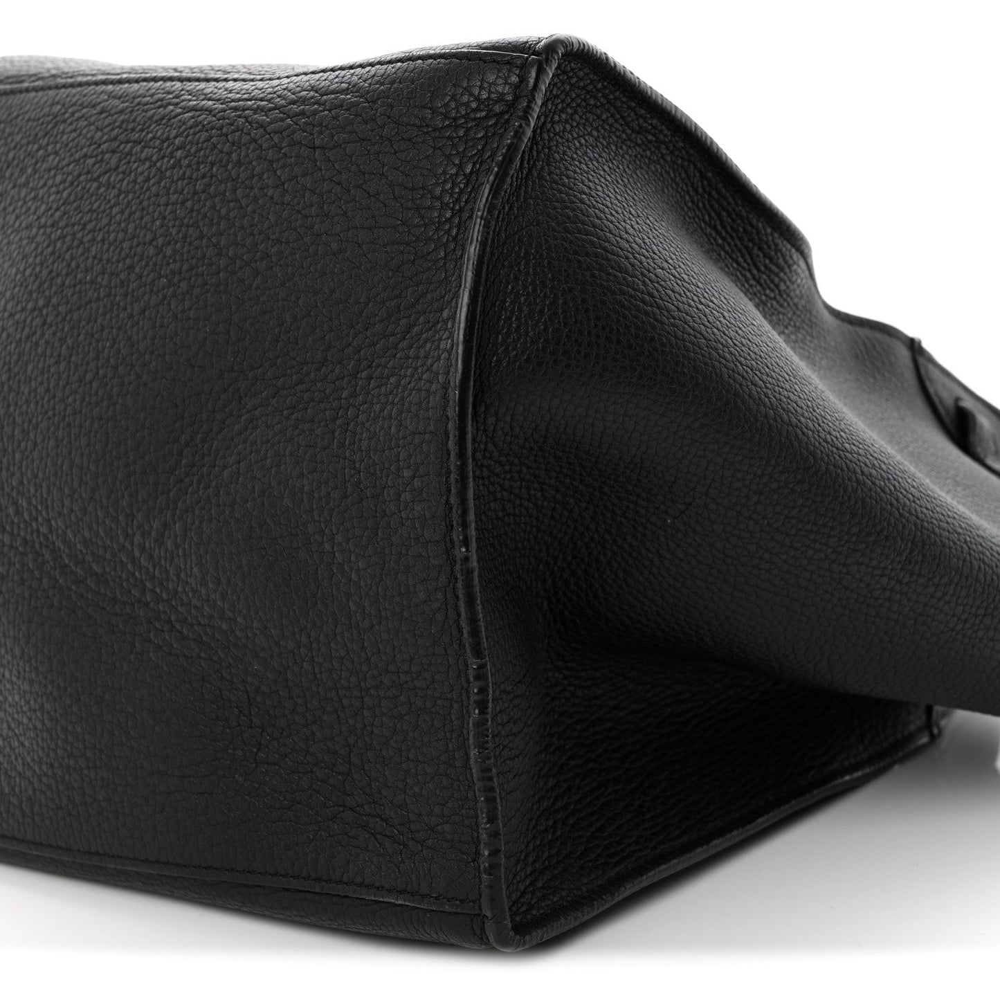 Supple Grained Calfskin Small Big Bag Black