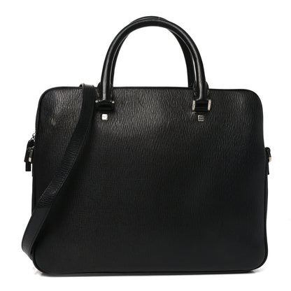 Calfskin Zip Around Briefcase Black