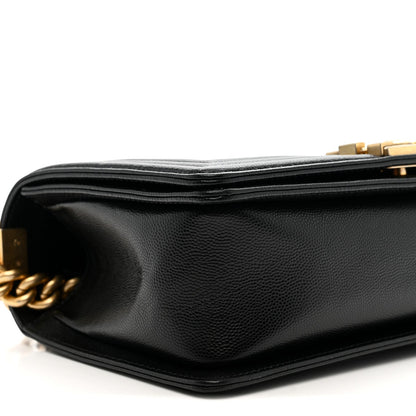 Caviar Quilted Medium Boy Flap Black