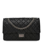 Aged Calfskin Quilted 2.55 Reissue 225 Flap  Black