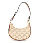 Canvas Calfskin Mini Ava Triomphe Shoulder Bag White
