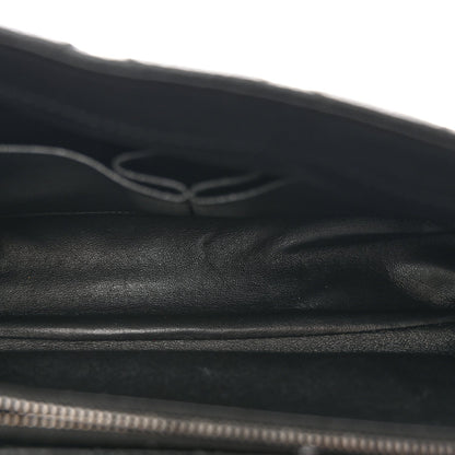 Caviar Lizard Embossed Quilted Small Coco Handle Flap Black