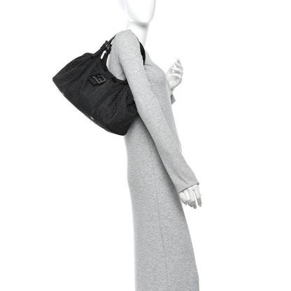 Zucchino Vitello Shoulder Bag Black Moro