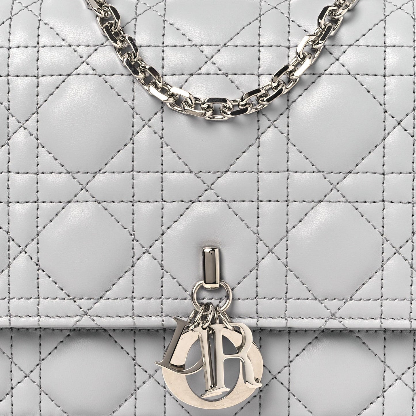 Lambskin Cannage My Dior Top Handle Bag Cloud Blue