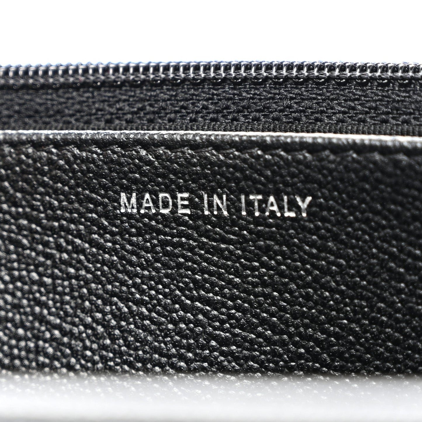Grained Calfskin Quilted CC Box Wallet On Chain WOC Black