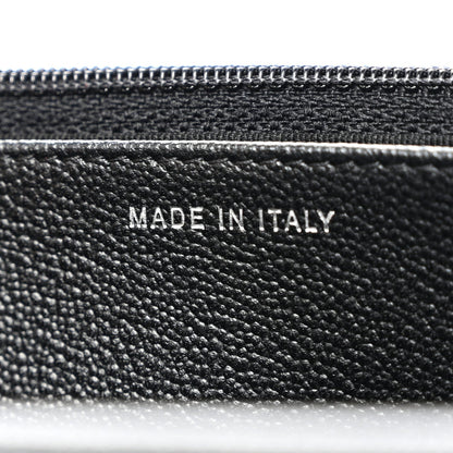 Grained Calfskin Quilted CC Box Wallet On Chain WOC Black
