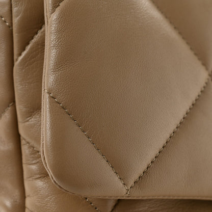 Lambskin Quilted Large Chanel 19 Flap Dark Beige
