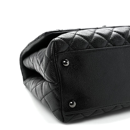 Caviar Quilted Small Coco Handle Flap So Black
