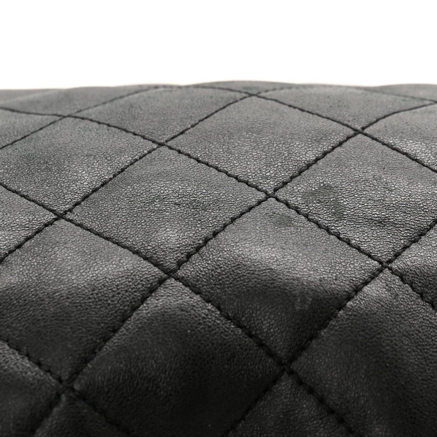 Lambskin Quilted Maxi Icare Shopping Tote Black