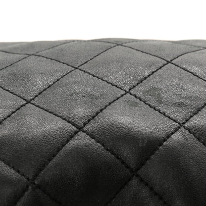 Lambskin Quilted Maxi Icare Shopping Tote Black