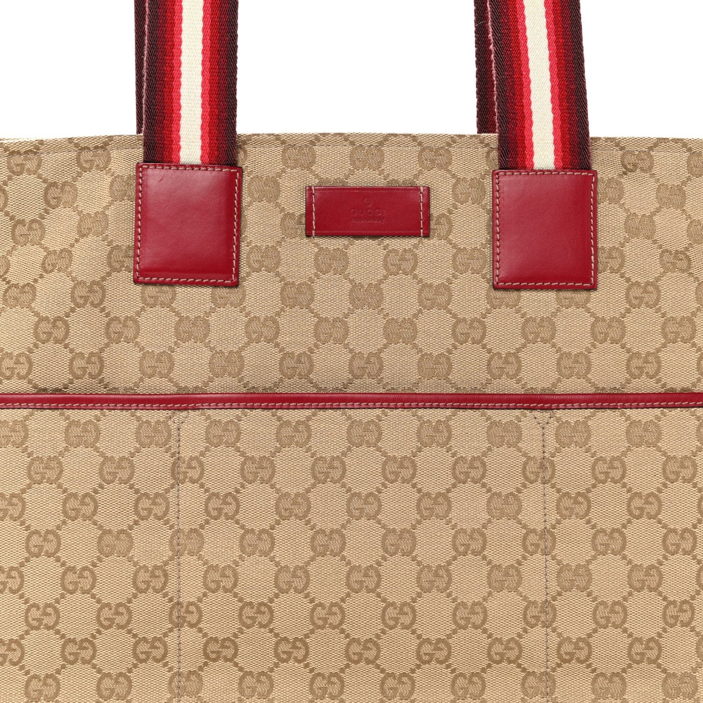 Monogram Web Large Diaper Tote Red