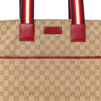 Monogram Web Large Diaper Tote Red