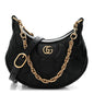 Calfskin GG Matelasse Mini Hobo Shoulder Bag Black