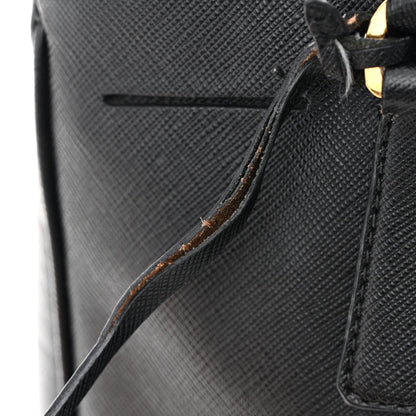 Saffiano Lux Small Galleria Double Zip Tote Black