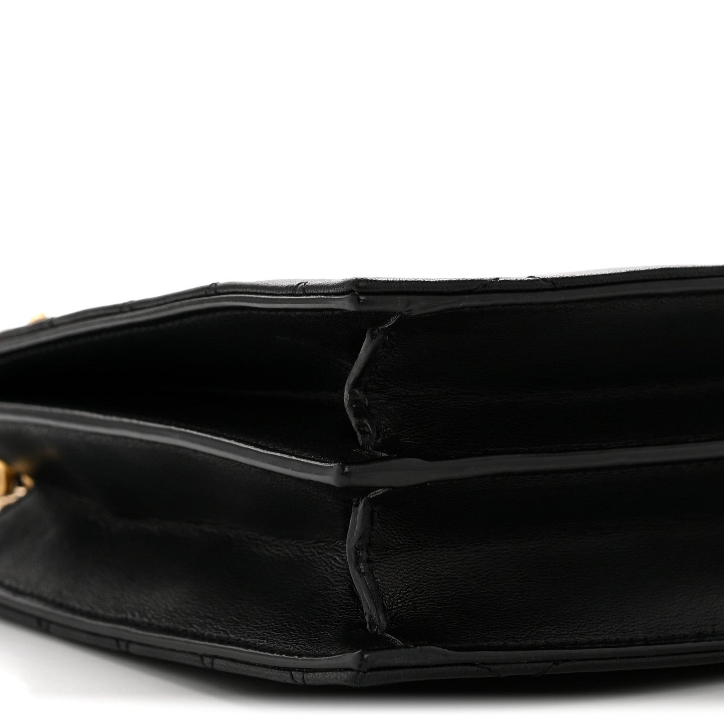 Lambskin Quilted Le Maillon Square Crossbody Bag Black