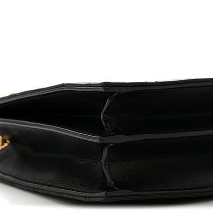 Lambskin Quilted Le Maillon Square Crossbody Bag Black
