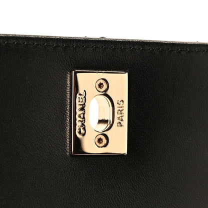 Lambskin Quilted Mini Trendy CC Dual Handle Flap Bag Black