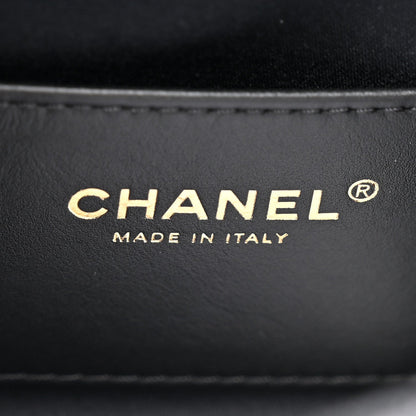 Washed Denim Quilted Mini Chanel 25 Handbag Black