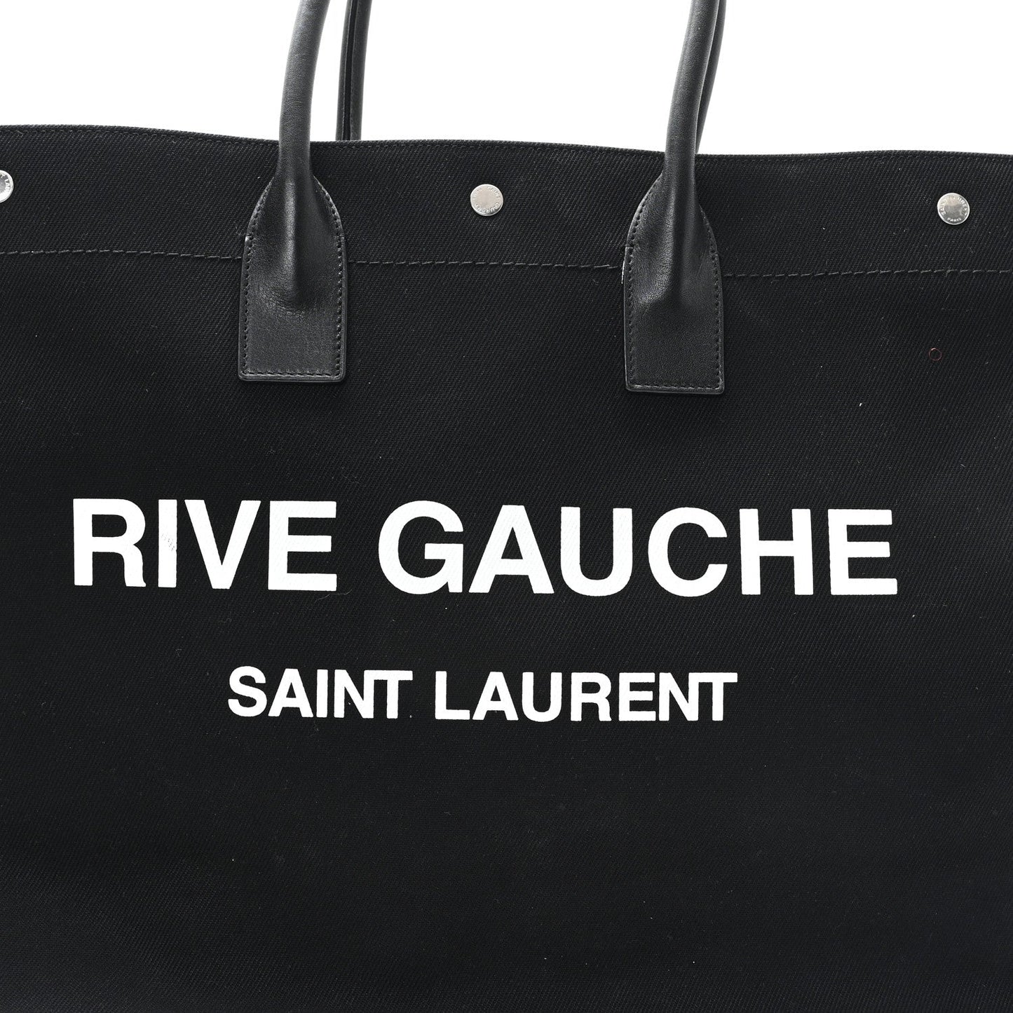 Linen Calfskin Rive Gauche Tote Black
