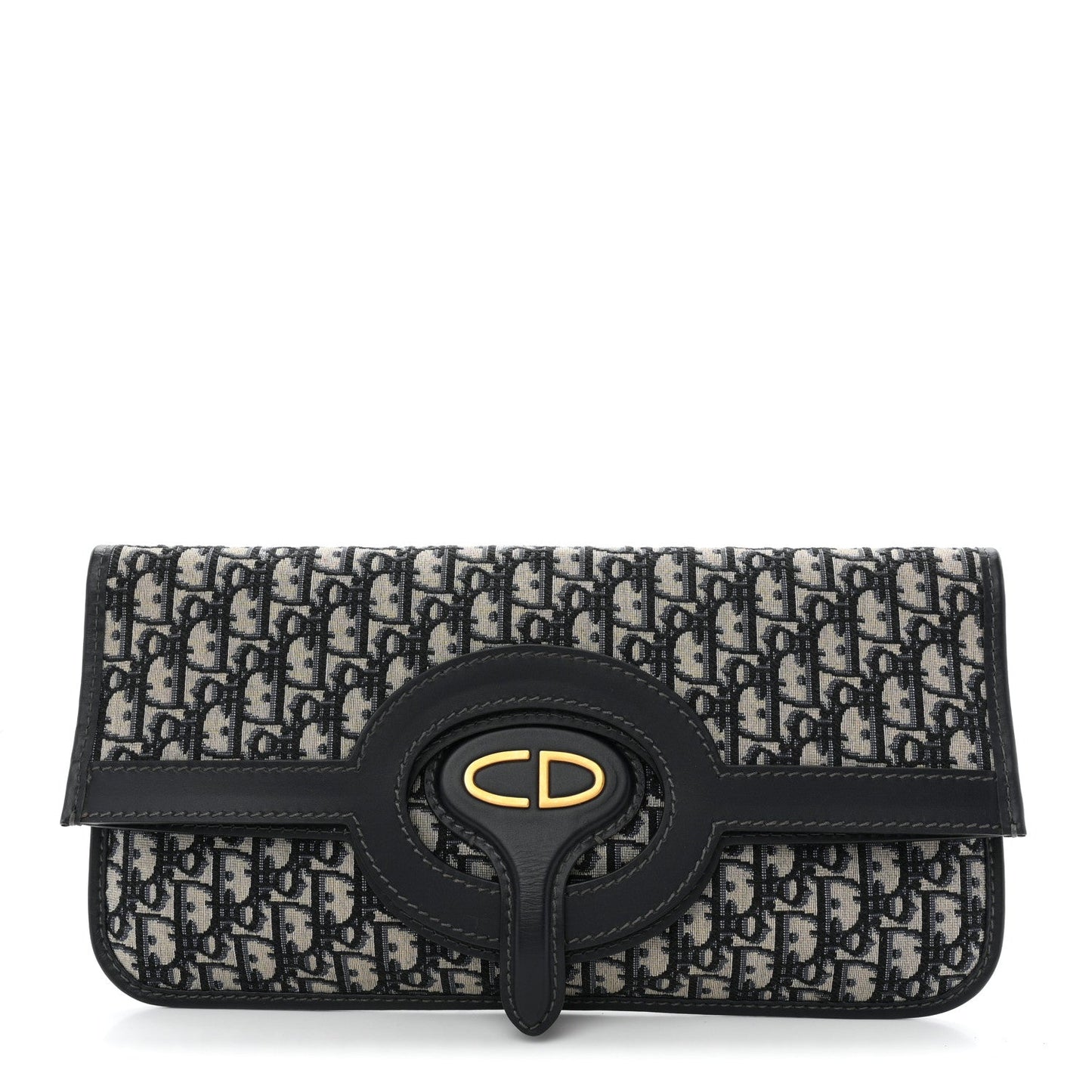 Oblique Fold Over Clutch Blue