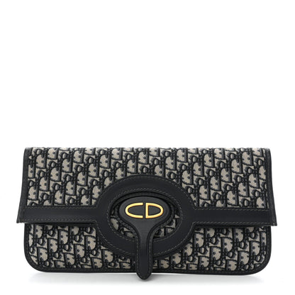 Oblique Fold Over Clutch Blue