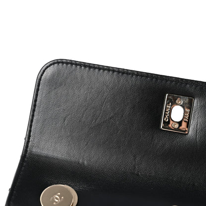 Lambskin Quilted Small Trendy CC Dual Handle Flap Bag Black