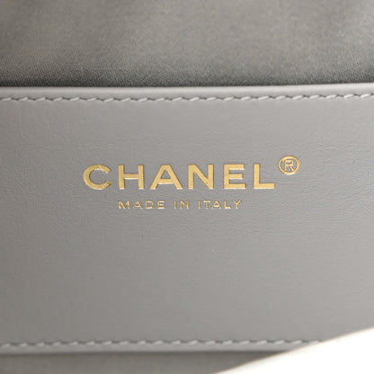 Metallic Aged Calfskin Mini Chanel 25 Handbag Silver
