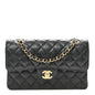 Caviar Quilted Small Double Flap Black