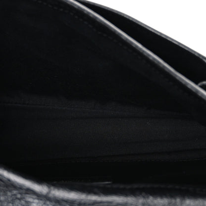Crinkled Calfskin Matelasse Monogram Baby Niki Chain Satchel Black