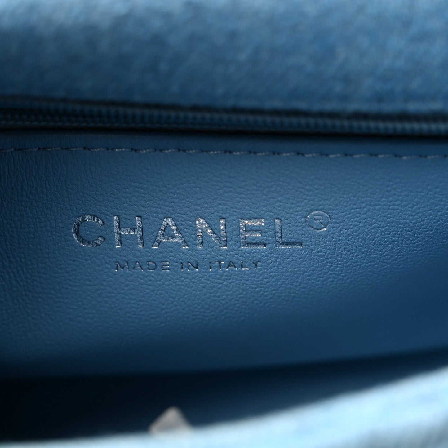 Denim Quilted Sweetheart Mini Flap Blue