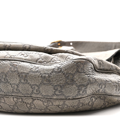 Guccissima Large New Pelham Satchel Grey