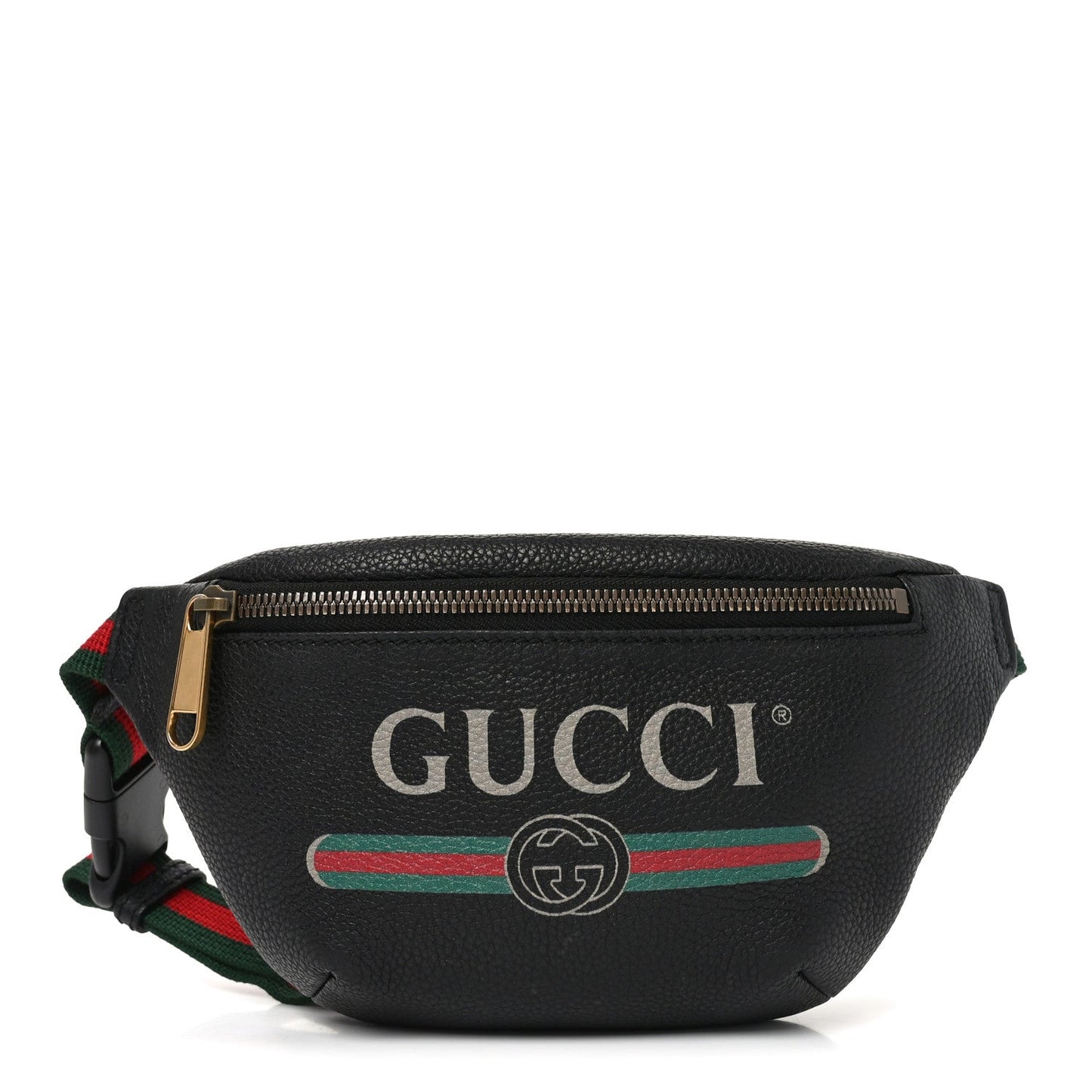 Grained Calfskin Small Logo Belt Bag Black