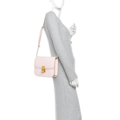 Liege Calfskin Medium Classic Box Flap Bag Pale Pink
