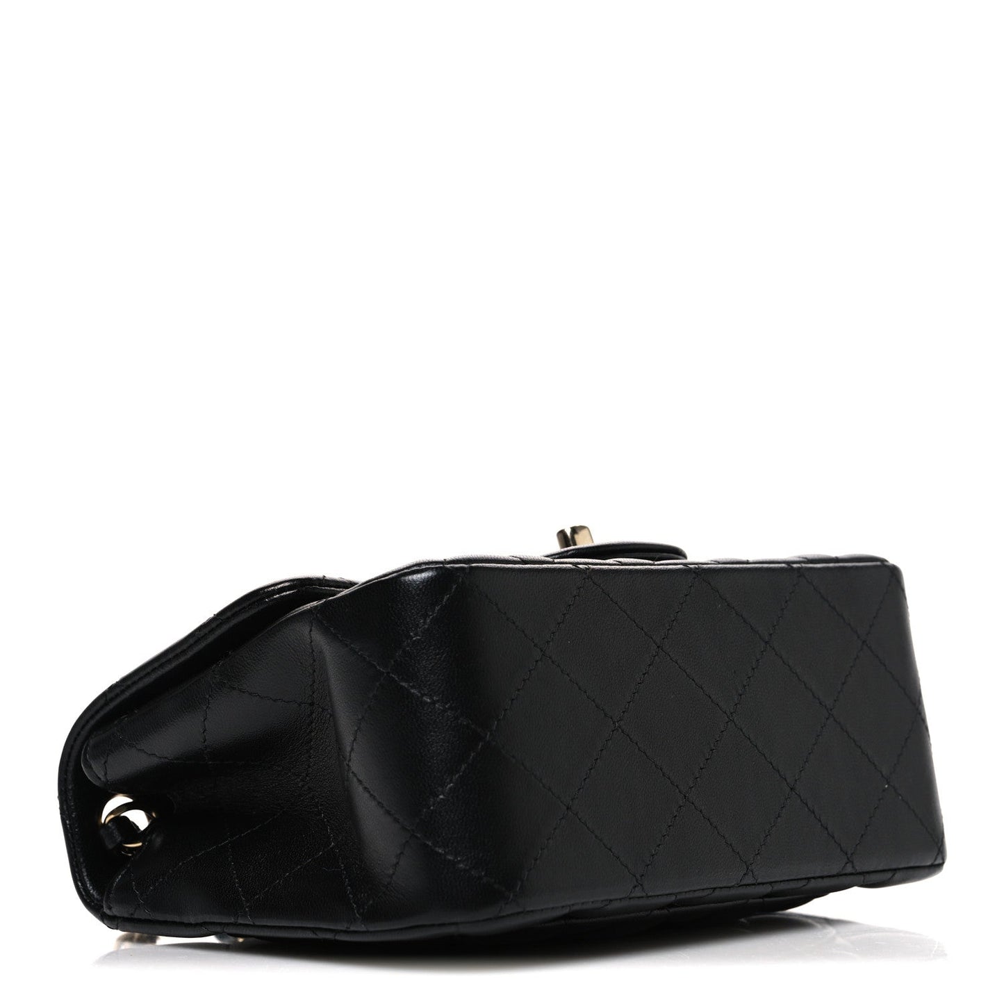 Lambskin Quilted Mini Square Flap Black