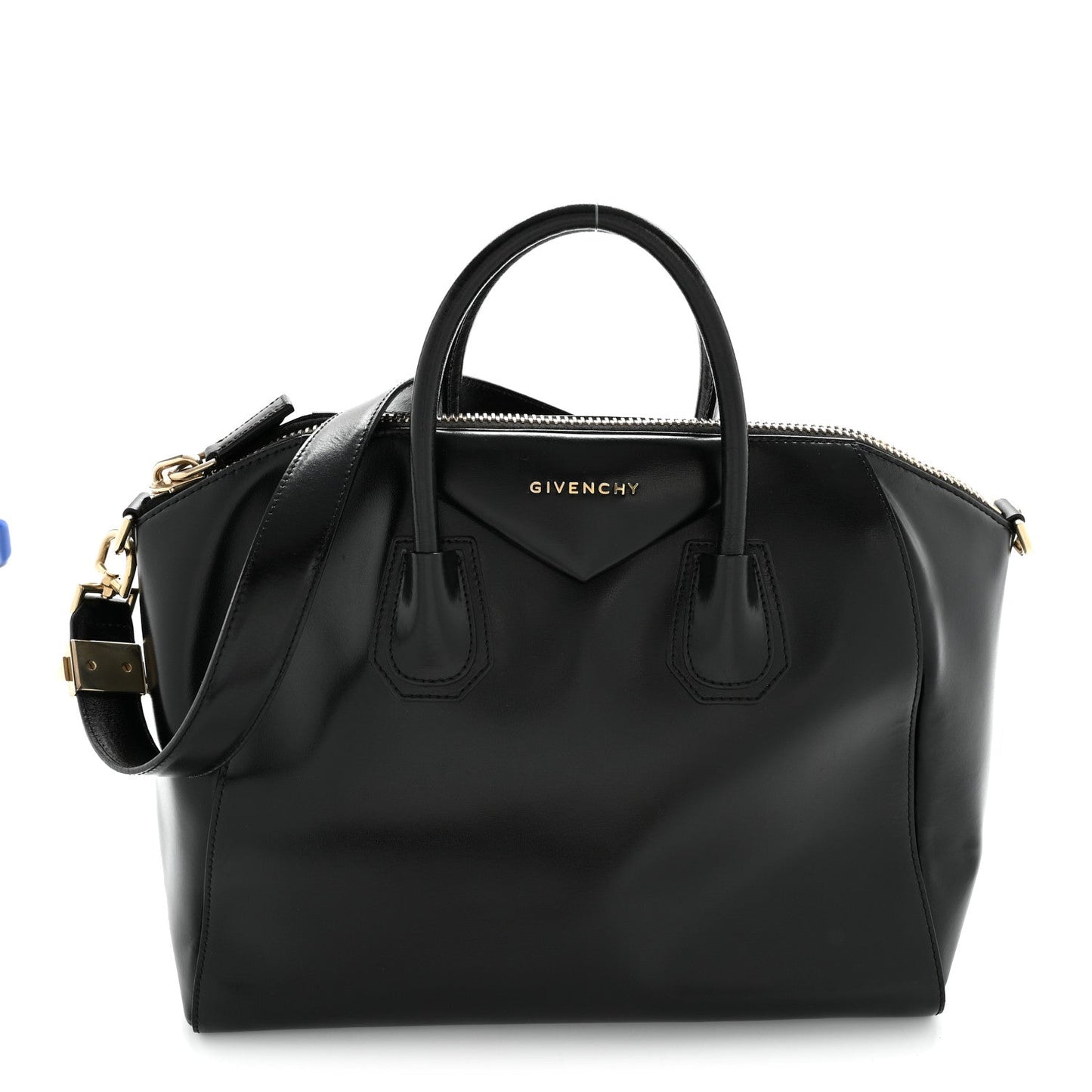 Shiny Lord Calfskin Medium Antigona Black
