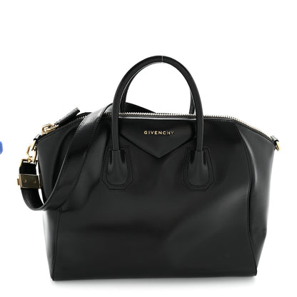 Shiny Lord Calfskin Medium Antigona Black