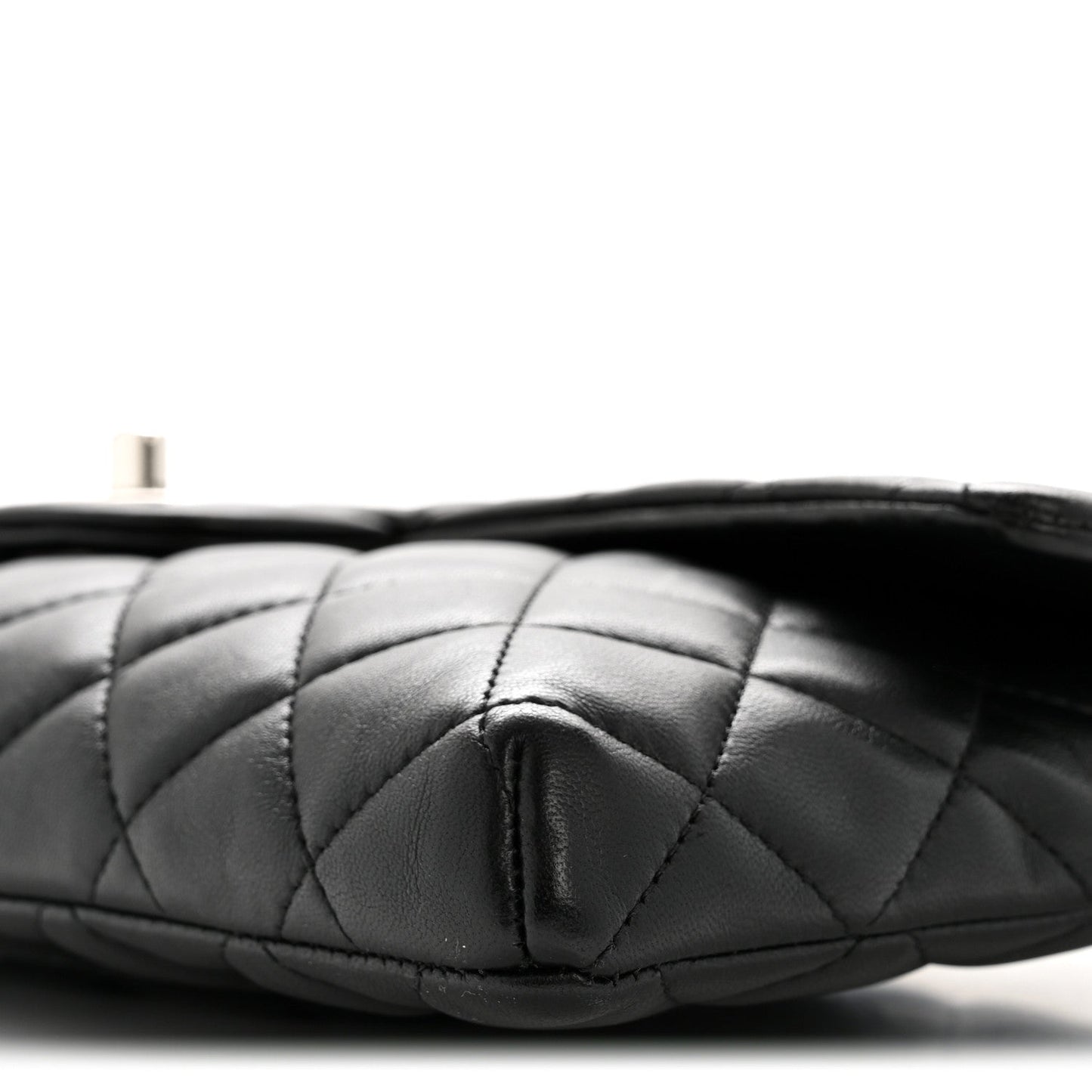 Lambskin Quilted Flap Clutch Black
