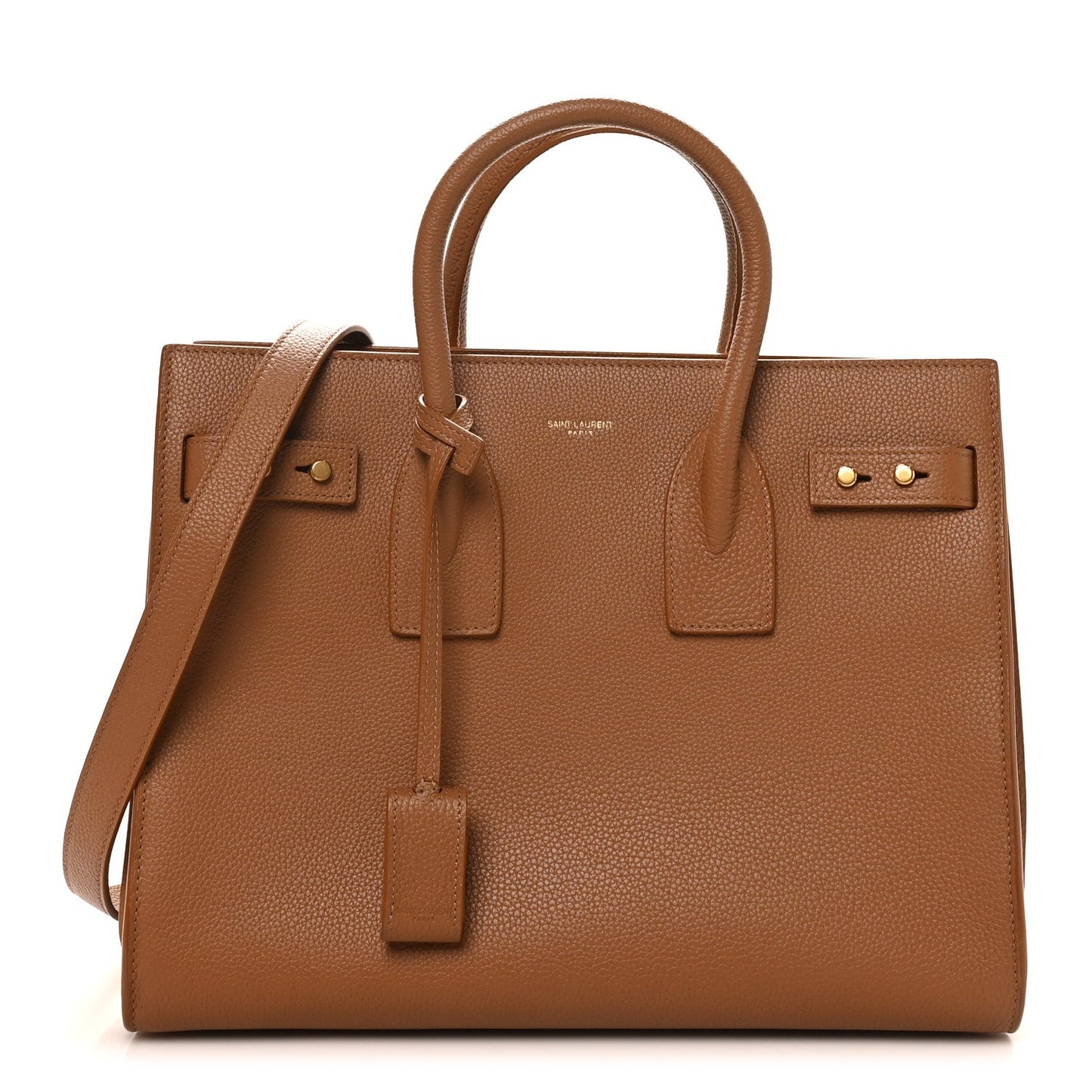 Grained Calfskin Small Sac De Jour Saddle Brown