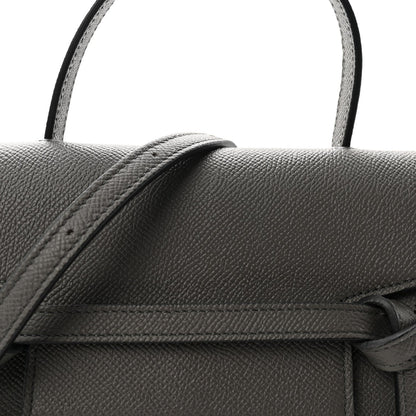 Grained Calfskin Nano Belt Bag Grey