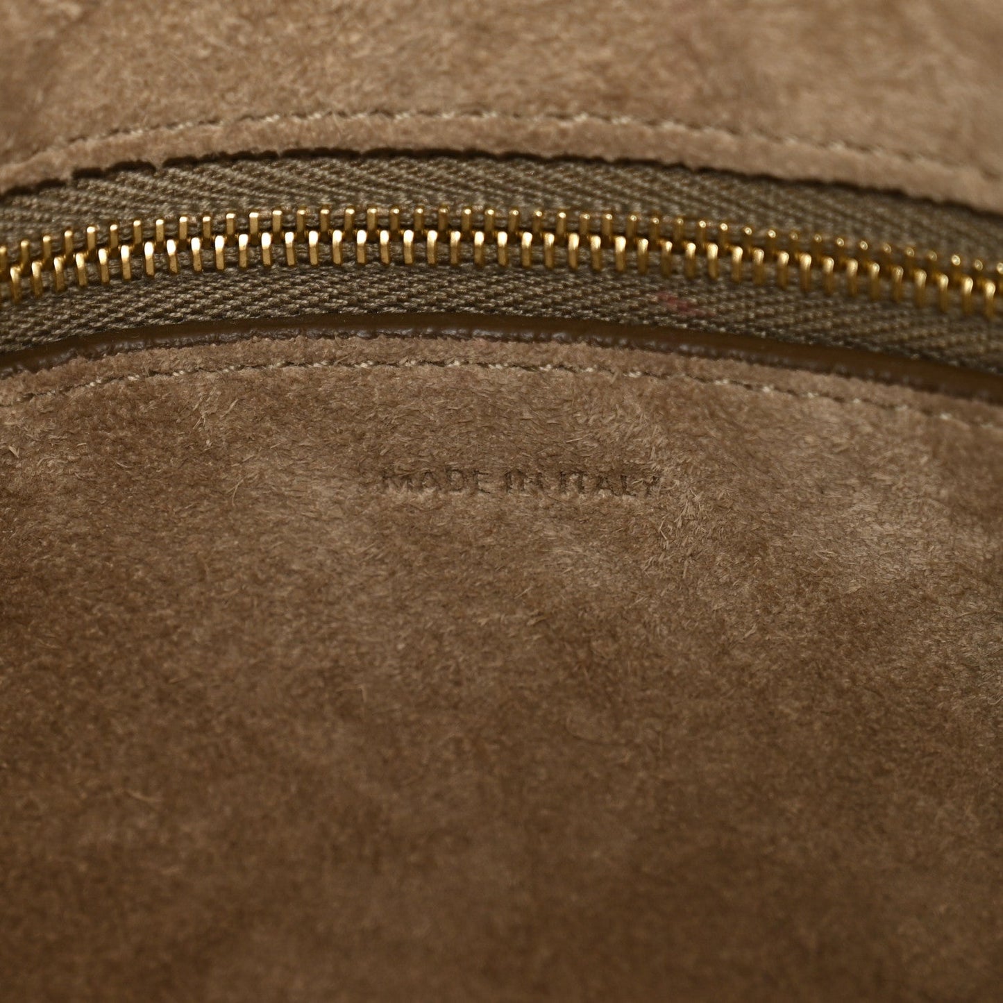 Soft Grained Calfskin Sangle Bucket Bag Taupe