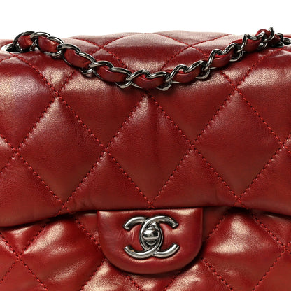 Lambskin Quilted Mini Chanel 3 Flap Red