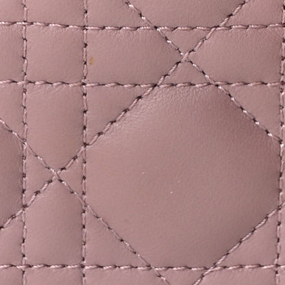 Lambskin Cannage Small Lady D-Joy Peony Pink