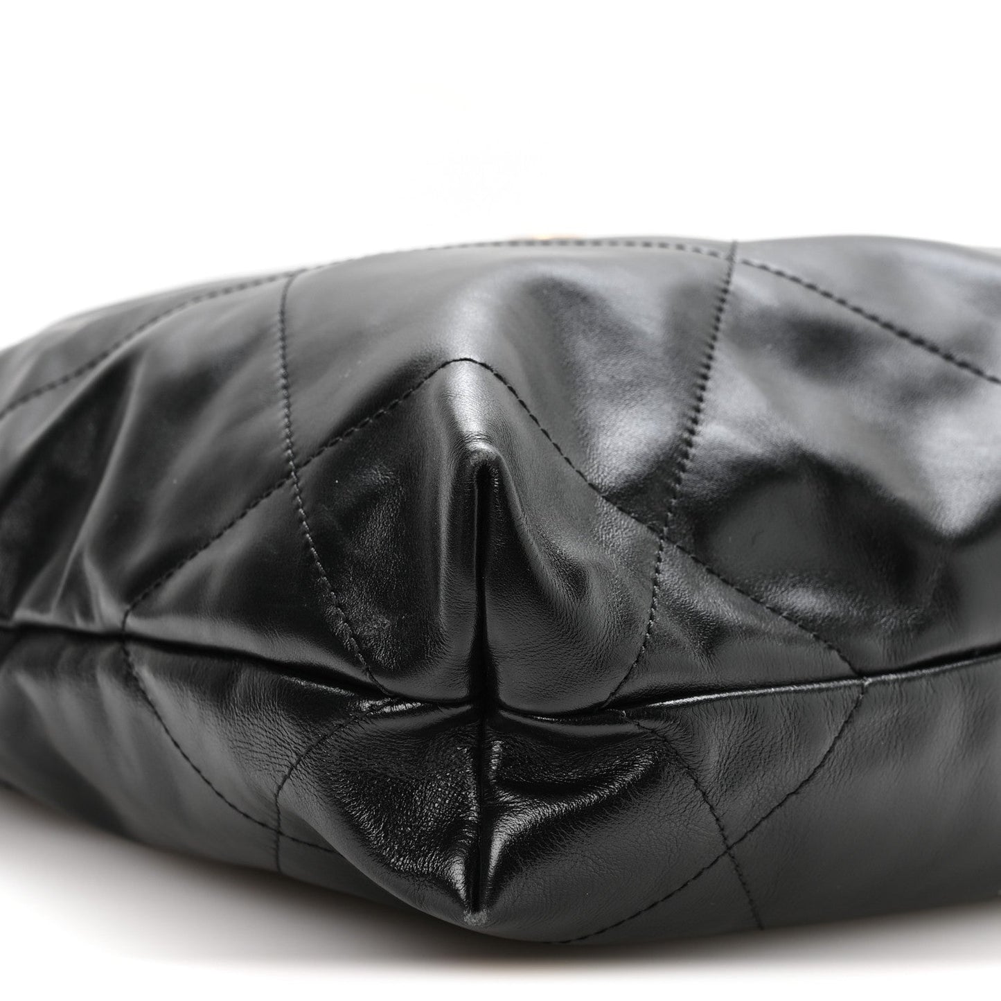 Shiny Calfskin Quilted Small Chanel 22 Black