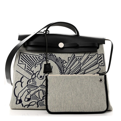 Vache Hunter Toile H Pegase Pop Herbag Zip Retourne 39 MM Bleu Indigo Ecru Black