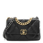 Lambskin Quilted Medium Chanel 19 Flap Black