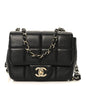 Lambskin Resin Crystal Square Quilted Mini Monacoco Flap Black